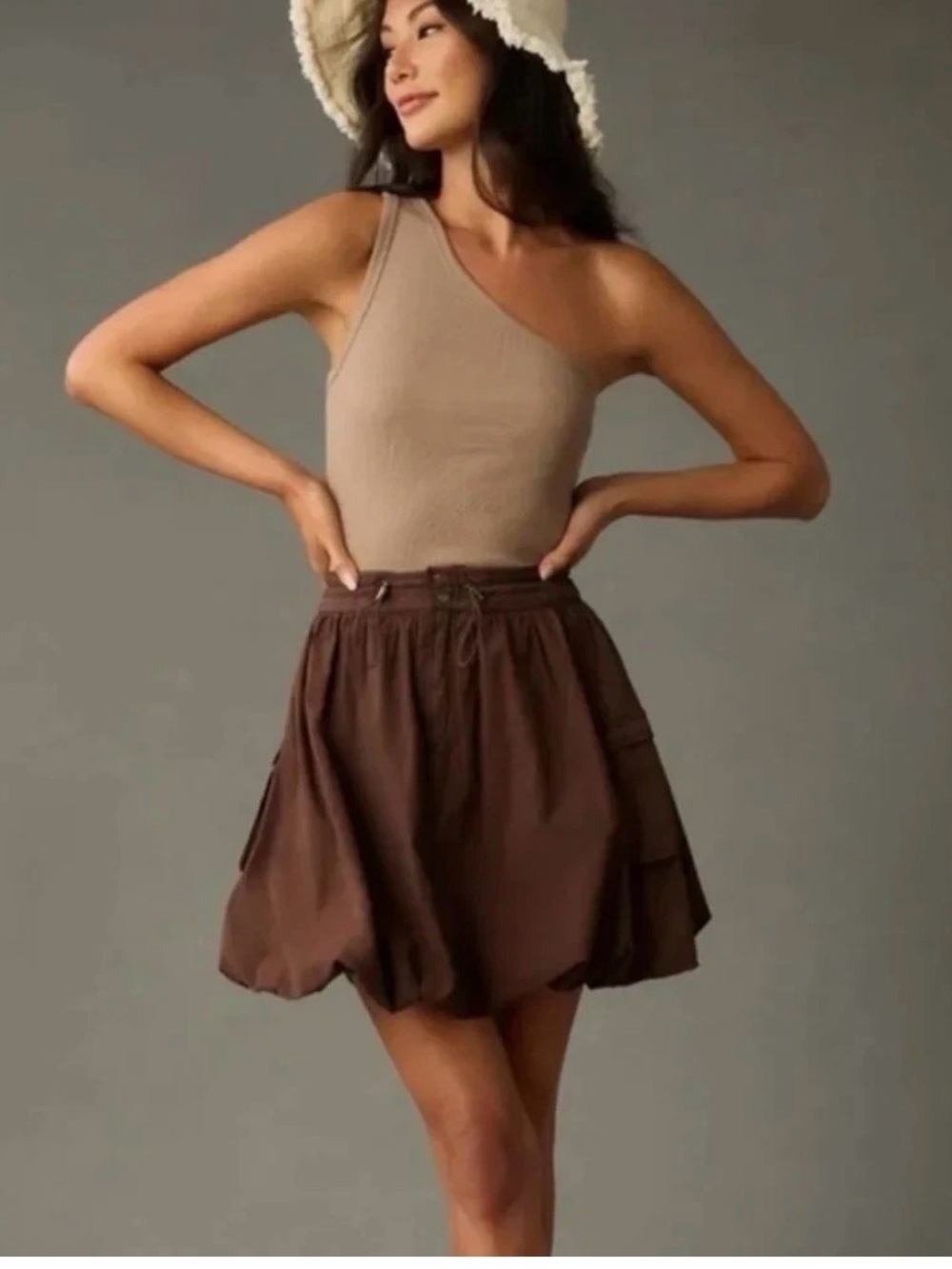 Anthropologie Pilcro Chocolate Brown Mini Skirt with Utility Pockets